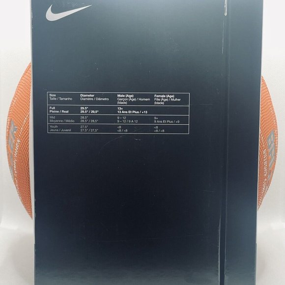 Nike Baller Basketball Full Size 7 (29.5) Ball - Amber/Black/Metallic Platinum - Picture 5 of 5